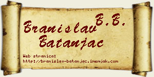 Branislav Batanjac vizit kartica
